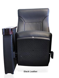 Lovan Matinee Theater Seats Connector Chair Black Leather