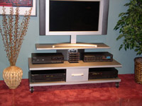 4D Concepts TV/DVD/VCR Cart/Silver PVC Laminate
