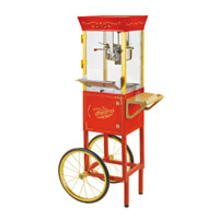 Nostalgia Electrics Vintage Collection Circus Cart Popcorn Maker, Red