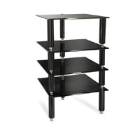 Lovan Legacy 4-Tier HiFi Rack: Piano Black or Metallic Silver