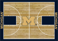 Michigan Wolverines College Basketball Court Rug