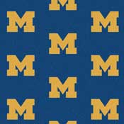 Michigan Wolverines College Team Logo Rug (repeated logo)