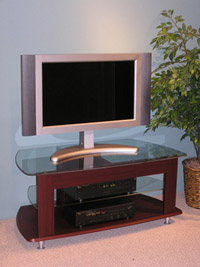 4D Concepts TV Entertainment Stand/Cherry Laminate Glass