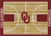 Oklahoma Sooners College Basketball Court Rug