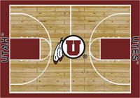 Utah Utes College Basketball Court Rug