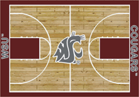 Washington State Cougars College Basketball Court Rug