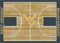 West Virginia Mountaineers College Basketball Court Rug