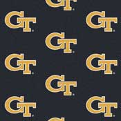 Georgia Tech Yellow Jackets Team Logo Rug (repeated logo)