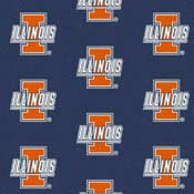 Illinois Fighting Illini College Team Logo Rug (repeated logo)