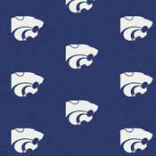 Kansas State Wildcats College Team Logo Rug (repeated logo)