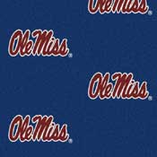 Mississippi Rebels College Team Logo Rug (repeated logo)