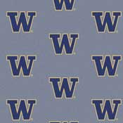 Washington Huskies College Team Logo Rug (repeated logo)